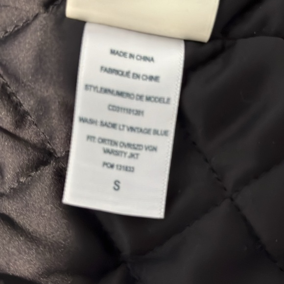 NWT Alice and Olivia Sadie oversized varsity Jean jacket - Picture 5 of 7
